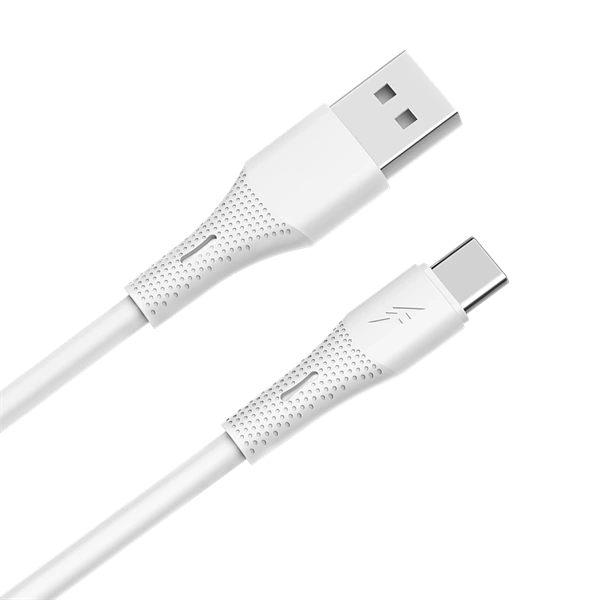 AVAX CB3301 18W USB-A – USB-C gyorstöltő szilikon kábel, 1.5 m, fehér