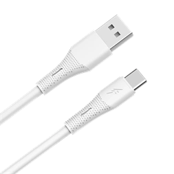 AVAX CB3301 18W USB-A – USB-C gyorstöltő szilikon kábel, 1.5 m, fehér