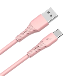 AVAX CB3303 18W USB-A – USB-C gyorstöltő szilikon kábel, 1.5 m, rózsaszín