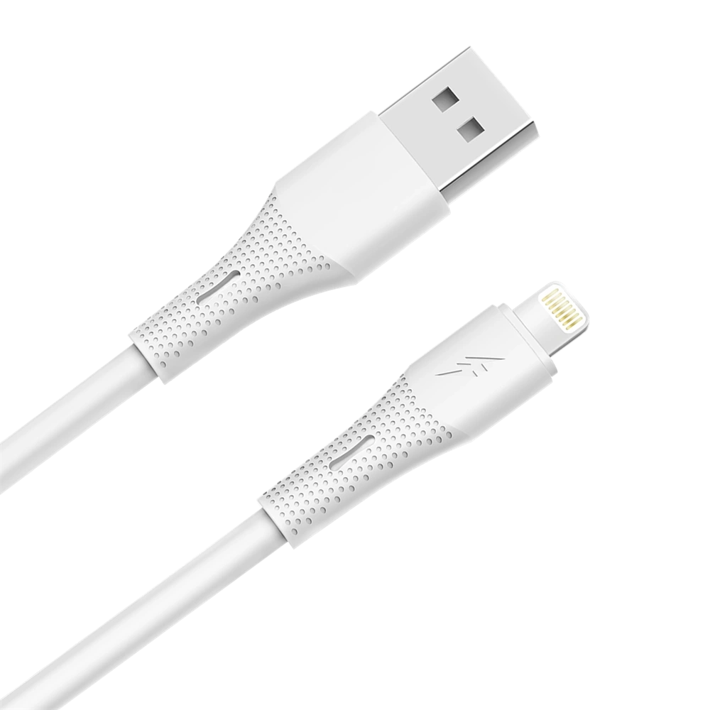 AVAX CB3304 USB-A – Lightning szilikon töltőkábel, 1.5 m, fehér