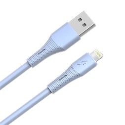 AVAX CB3305 USB-A – Lightning szilikon töltőkábel, 1.5 m, világoskék