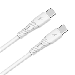 AVAX CB3307 60W USB-C gyorstöltő szilikon kábel, 1.5 m, fehér
