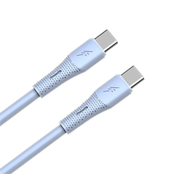 AVAX CB3308 60W USB-C gyorstöltő szilikon kábel, 1.5 m, világoskék