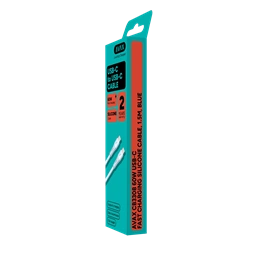 AVAX CB3308 60W USB-C gyorstöltő szilikon kábel, 1.5 m, világoskék