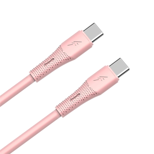 AVAX CB3309 60W USB-C gyorstöltő szilikon kábel, 1.5 m, rózsaszín