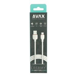 AVAX CB620 CREAMY+ USB A-Type C 2.4A, 1,5m fehér-rózsaarany gyorstöltő kábel
