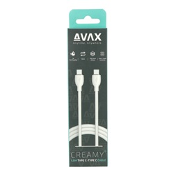 AVAX CB623 CREAMY+ Type C-Type C 60W, 1,5m fehér-ezüst gyorstöltő kábel
