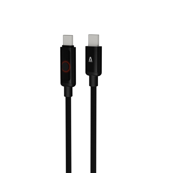 AVAX CB653 PULSEY 0,5m 60W USB-C szürke fonott gyorstöltő LED kábel
