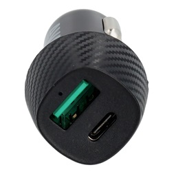 AVAX CC302B CARLY 20W Autós töltő USB A (QC)+Type C (PD), fekete