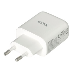 AVAX CH360 SPEEDY 65W GaN USB A (QC)+Type C (PD3.0) fehér hálózati töltő