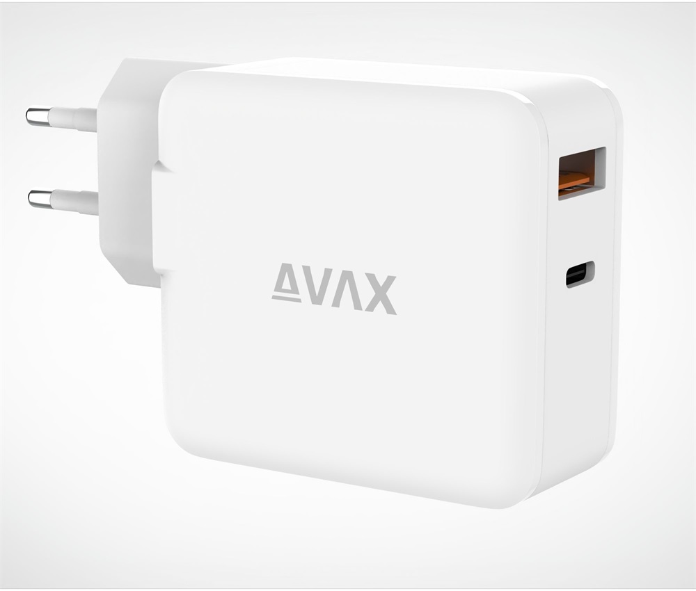 AVAX CH632W FIVEY+ 45W GaN USB A (QC)+Type C (PD) fehér hálózati gyorstöltő