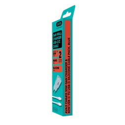 AVAX CH6415 30W GaN töltő és 60W USB-C szilikon kábel csomag, világoskék