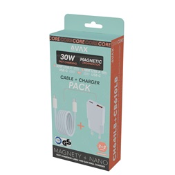 AVAX CH641LB & CB610LB – 30W GaN Gyorstöltő & 100W Mágneses USB-C Kábel csomag