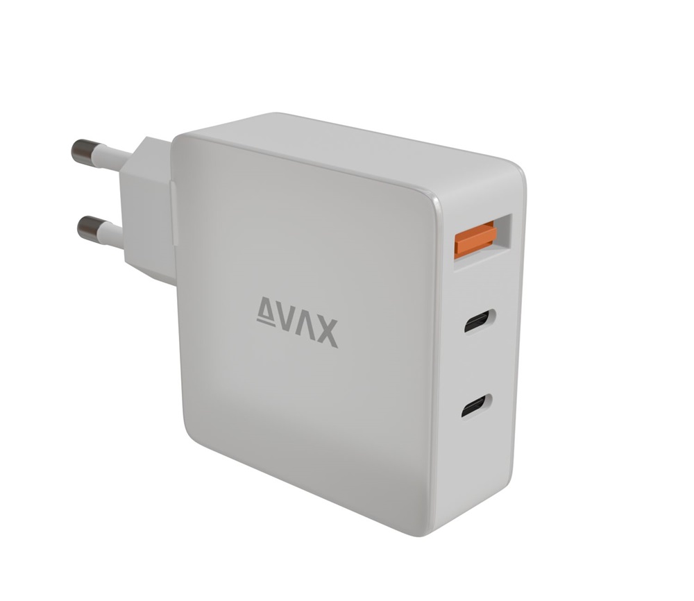 AVAX CH921W PRIME 140W GaN 2x Type C (PD 3.1) + USB A 30W fehér hálózati gyorstöltő