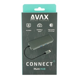 AVAX HB612 CONNECT+ 8in1 Multi 2xUSB 3.0, TypeC, HDMI(4K/60Hz), RJ45, TF/SD, PD 100W HUB
