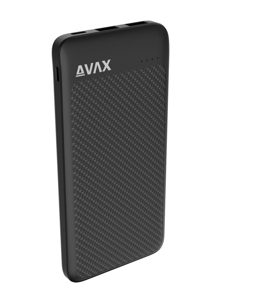 AVAX PB120 LIGHTY+ 20W 10.000mAh powerbank USB-C (PD 3.0) + 2×USB-A, fekete