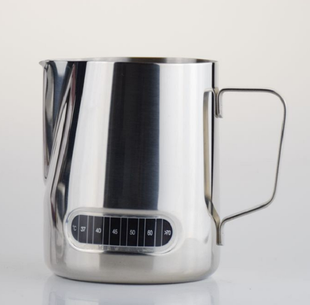 AVX LHT 600ml-es hőmérős rozsdamentes acél tejkiöntő kanna