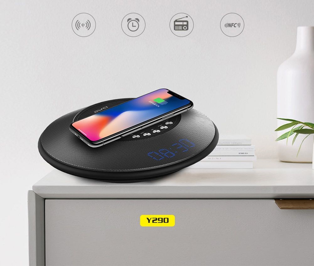 AWEI Y290 Hordozható Bluetooth hangszóró/powerbank/vezetéknélküli telefontöltő