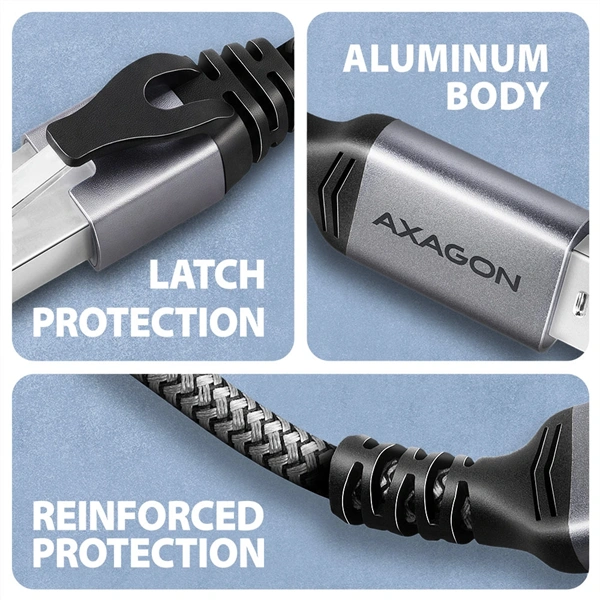 AXAGON ADE-AM15 USB-A Gigabit Ethernet adapter integrált CAT6 hálózati RJ-45 kábellel (1,5 m)