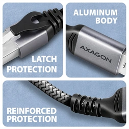 AXAGON ADE-AM15 USB-A Gigabit Ethernet adapter integrált CAT6 hálózati RJ-45 kábellel (1,5 m)