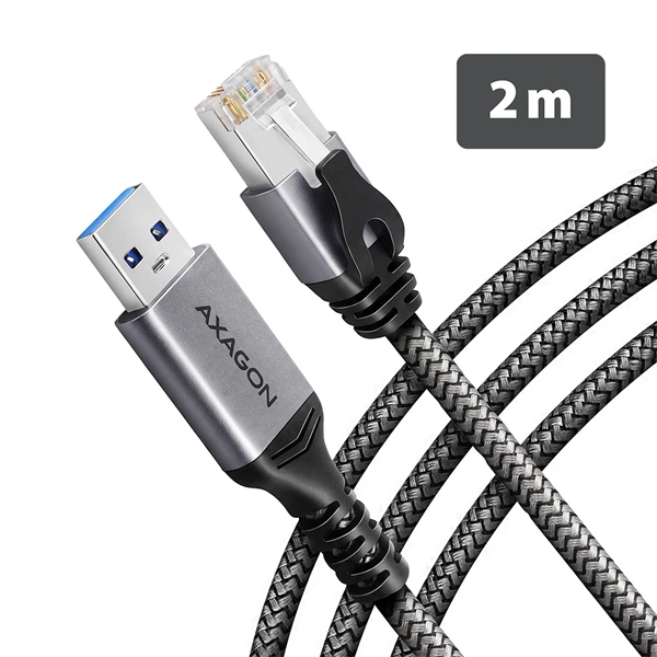 AXAGON ADE-AM20 USB-A Gigabit Ethernet adapter integrált CAT6 hálózati RJ-45 kábellel (2 m)