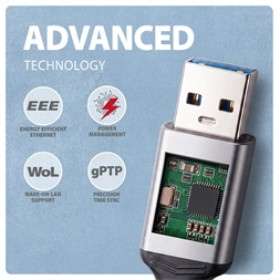 AXAGON ADE-AM20 USB-A Gigabit Ethernet adapter integrált CAT6 hálózati RJ-45 kábellel (2 m)