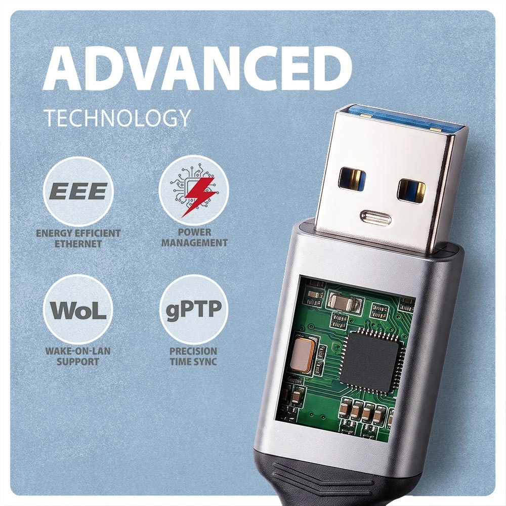 AXAGON ADE-AM20 USB-A Gigabit Ethernet adapter integrált CAT6 hálózati RJ-45 kábellel (2 m)