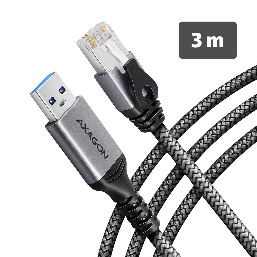 AXAGON ADE-AM30 USB-A Gigabit Ethernet adapter integrált CAT6 hálózati RJ-45 kábellel (3 m)