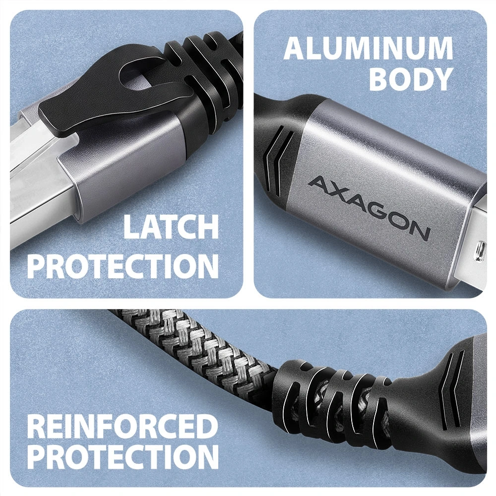 AXAGON ADE-AM30 USB-A Gigabit Ethernet adapter integrált CAT6 hálózati RJ-45 kábellel (3 m)