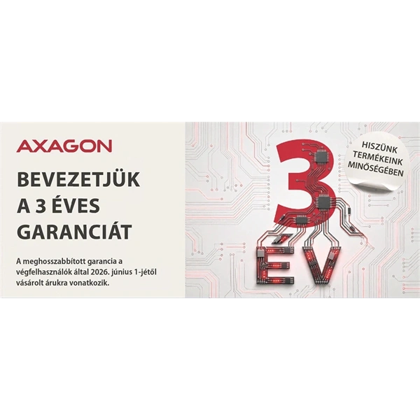 AXAGON ADE-AM30 USB-A Gigabit Ethernet adapter integrált CAT6 hálózati RJ-45 kábellel (3 m)