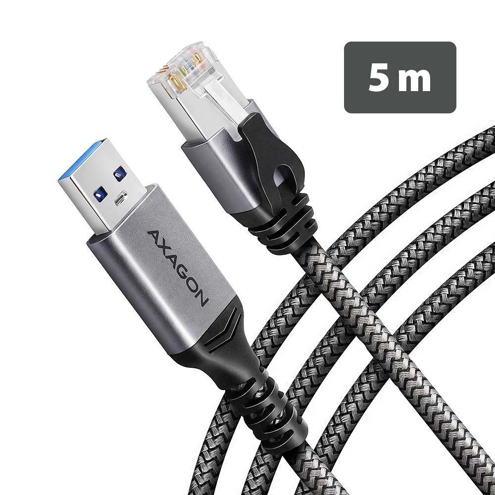 AXAGON ADE-AM50 USB-A Gigabit Ethernet adapter integrált CAT6 hálózati RJ-45 kábellel (5 m)