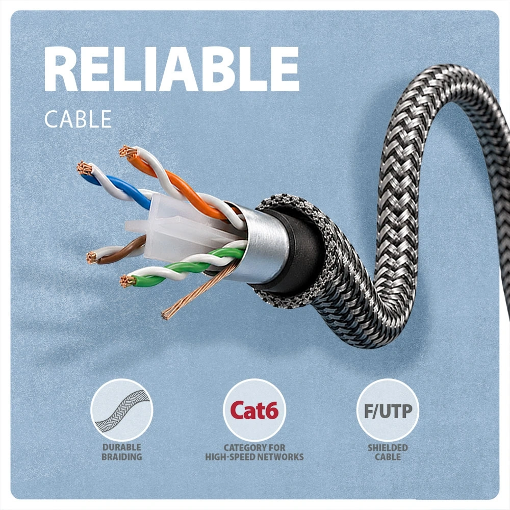 AXAGON ADE-CM15 USB-C Gigabit Ethernet adapter integrált CAT6 hálózati RJ-45 kábellel (1,5 m)
