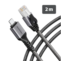AXAGON ADE-CM20 USB-C Gigabit Ethernet adapter integrált CAT6 hálózati RJ-45 kábellel (2 m)