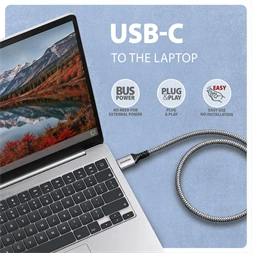 AXAGON ADE-CM30 USB-C Gigabit Ethernet adapter integrált CAT6 hálózati RJ-45 kábellel (3 m)