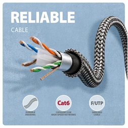 AXAGON ADE-CM30 USB-C Gigabit Ethernet adapter integrált CAT6 hálózati RJ-45 kábellel (3 m)