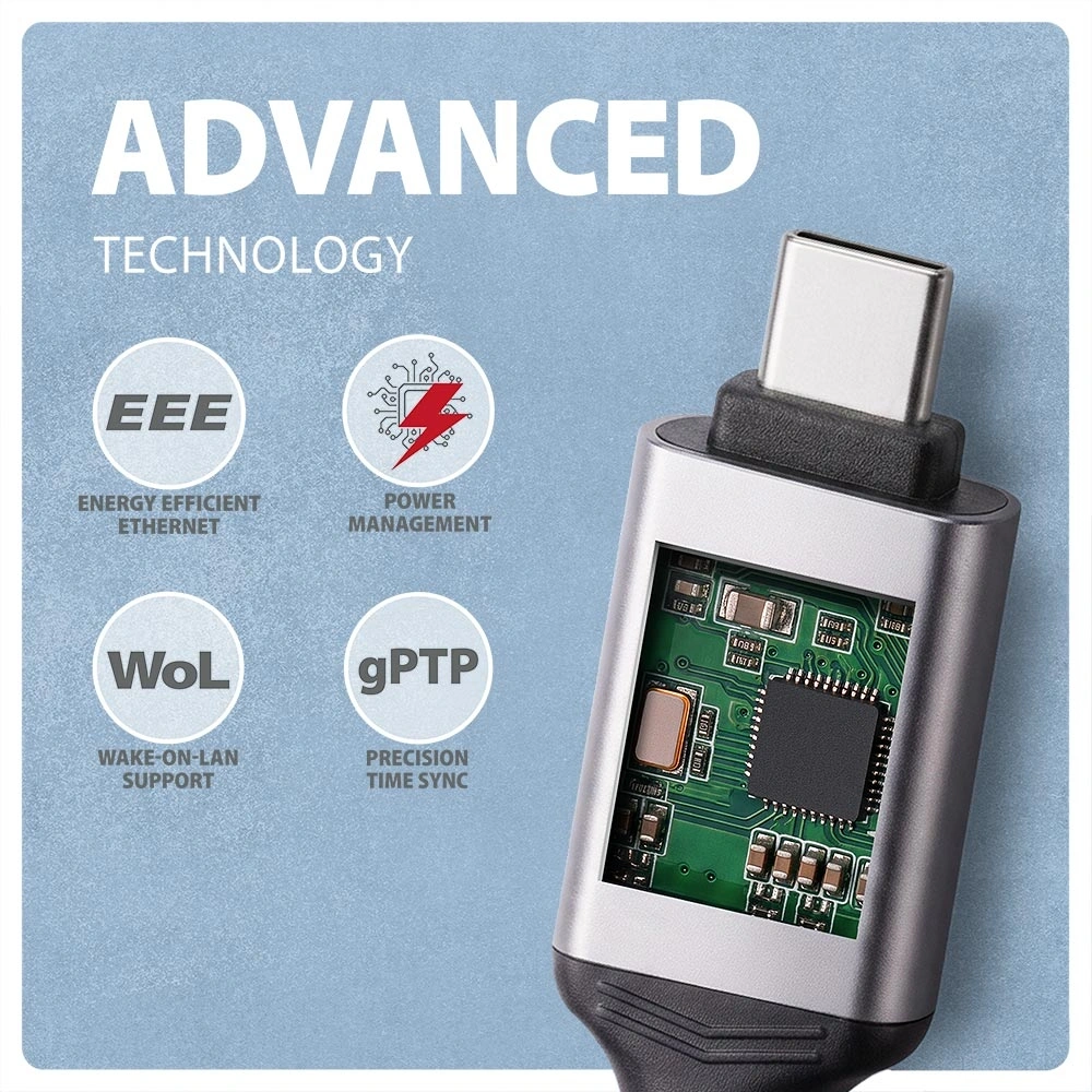 AXAGON ADE-CM50 USB-C Gigabit Ethernet adapter integrált CAT6 hálózati RJ-45 kábellel (5 m)