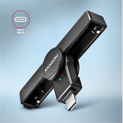 AXAGON CRE-SMPC USB-C Smart card PocketReader okos kártyaolvasó