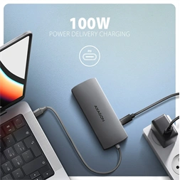 AXAGON HMC-8HLSA USB-C 3.2 Gen 1 3x USB-A + 4K/30Hz HDMI + SD/microSD GLAN Audio PD 100W hub
