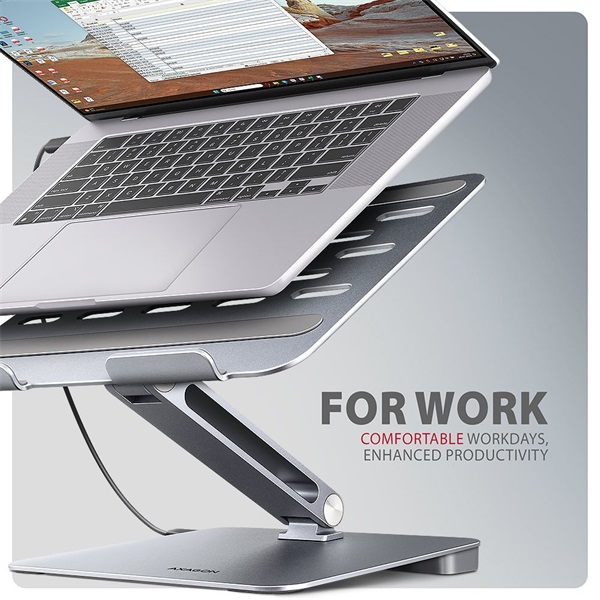 AXAGON HMC-STND ALU laptop állvány dokkoló állomással