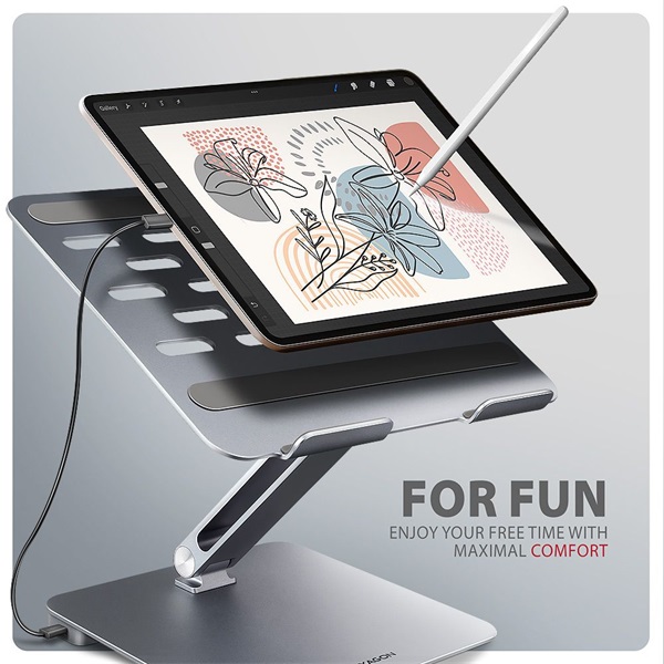AXAGON HMC-STND ALU laptop állvány dokkoló állomással