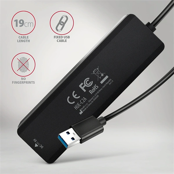 AXAGON HUE-C2A USB-A 5Gbps utazó hub