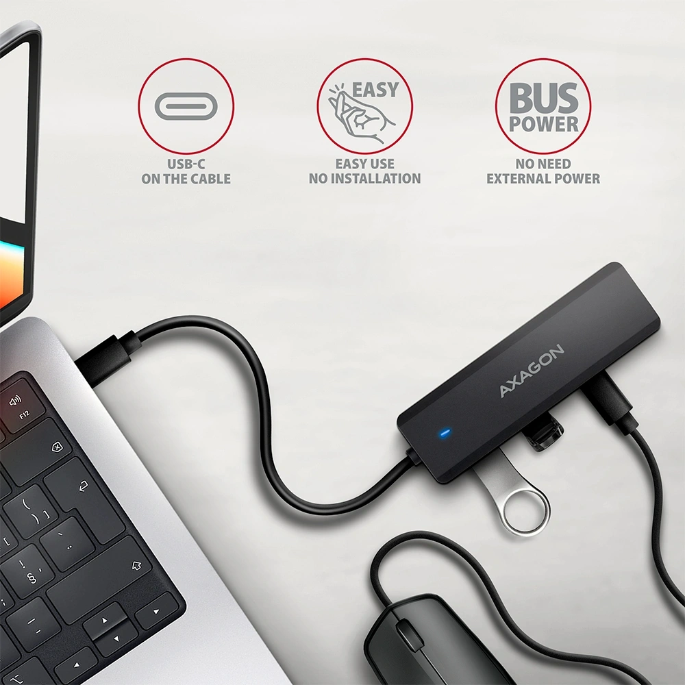 AXAGON HUE-C2C USB-C 5Gbps utazó hub