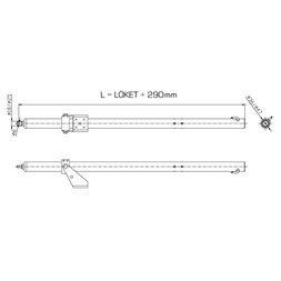 A-OK AM36-500 24Vdc, 800N toló és húzóerő, 500mm löket csavarorsós ablakmozgató motor