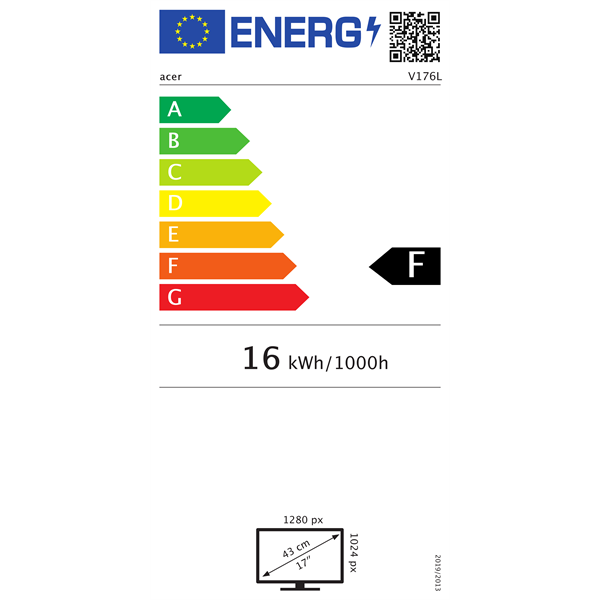 Acer 17"  V176Lbmd LED DVI multimédiás monitor (Újracsomagolt)