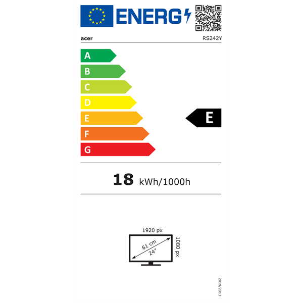 Acer 23,8" Vero RS242Ybpamix FHD IPS 100Hz HDMI/VGA fekete monitor