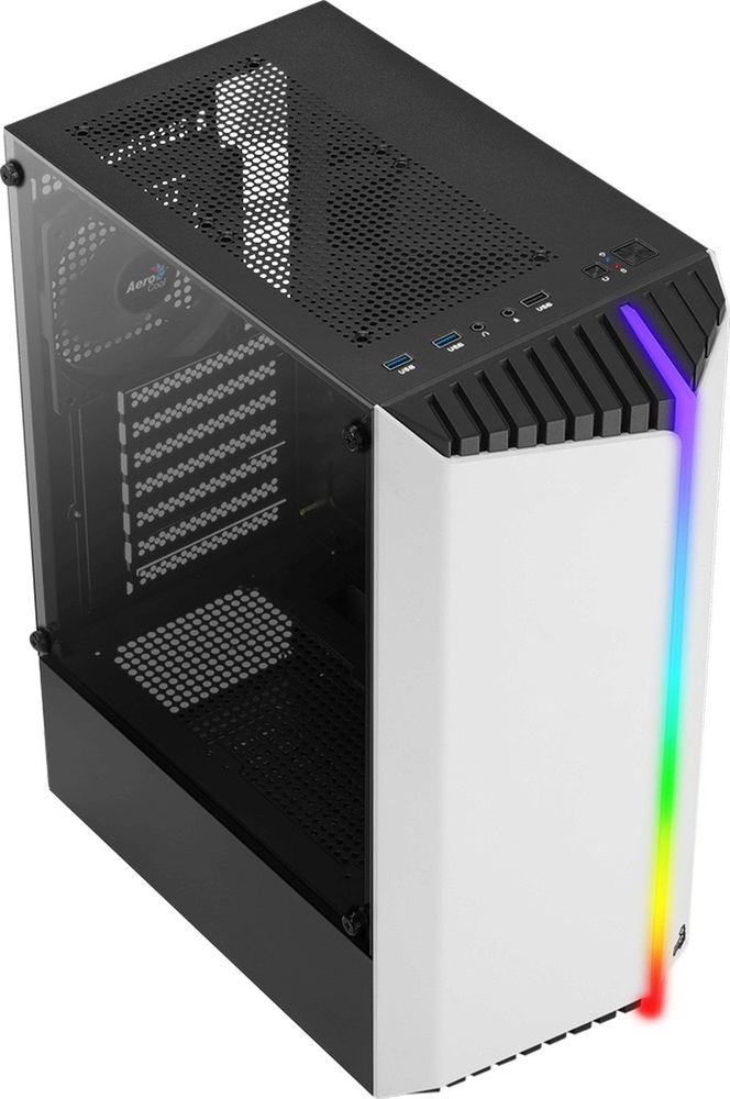 Aerocool Bionic v1 fekete/fehér (táp nélküli) ablakos ATX ház