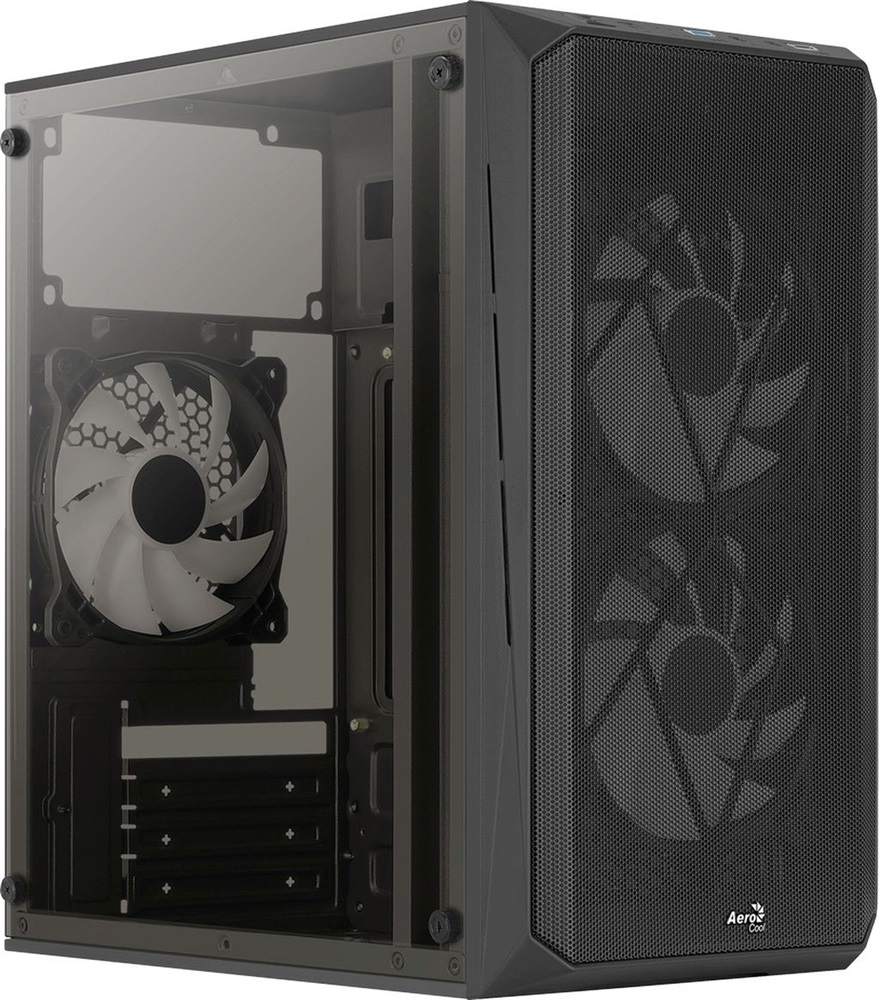 Aerocool CS-107 Mesh FRGB fekete (táp nélküli) ablakos mATX ház