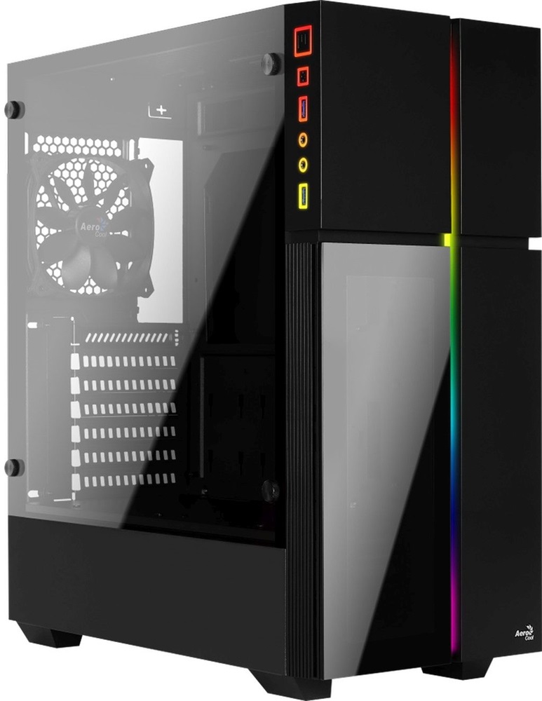 Aerocool Playa RGB fekete (táp nélküli) ablakos ATX ház