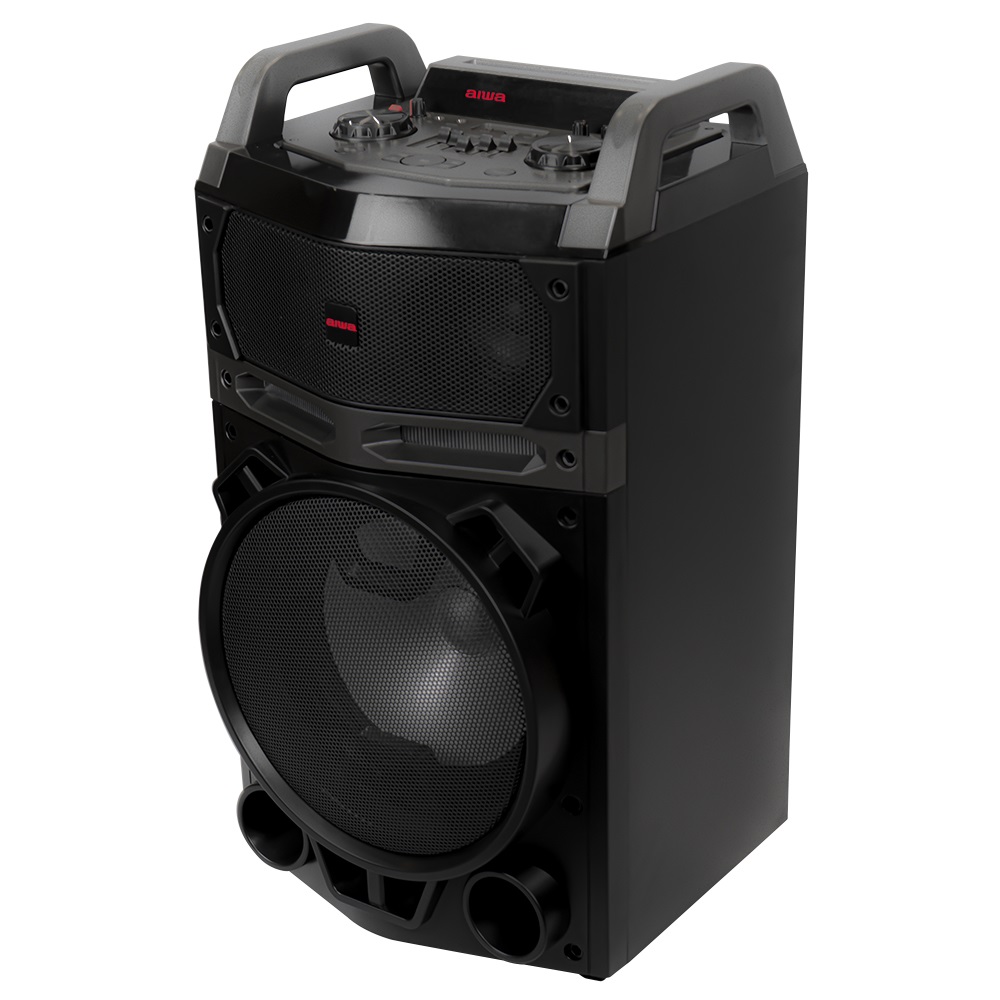 Aiwa KBTUS-700 vezetékes mikrofonnal Bluetooth hordozható fekete party hangszóró (Újracsomagolt)