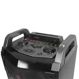 Aiwa KBTUS-700 vezetékes mikrofonnal Bluetooth hordozható fekete party hangszóró (Újracsomagolt)